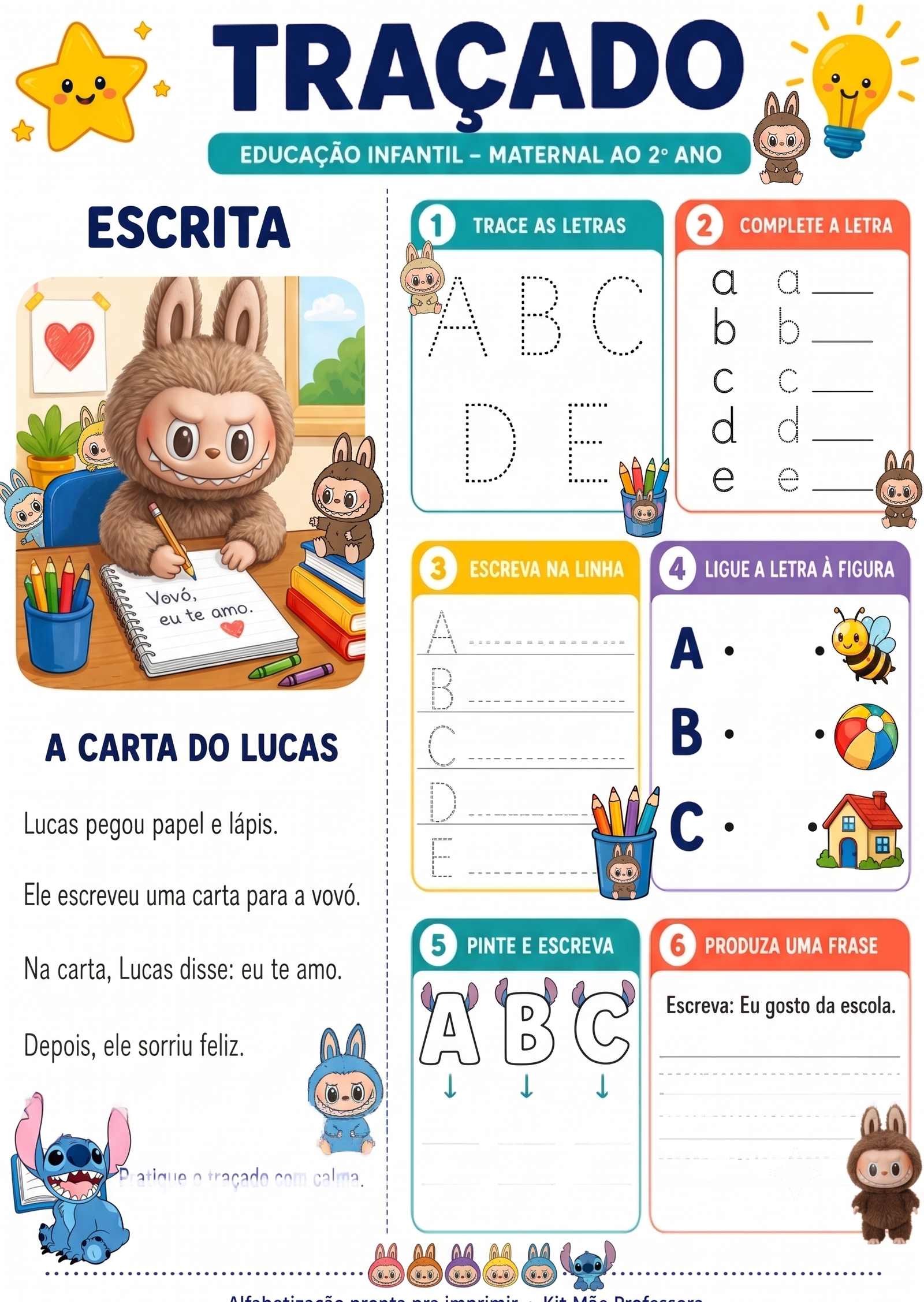 Visualização da Folha de Atividade do Alfabeto